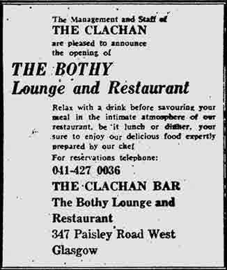 Clachan Paisley Road West  advert 1974